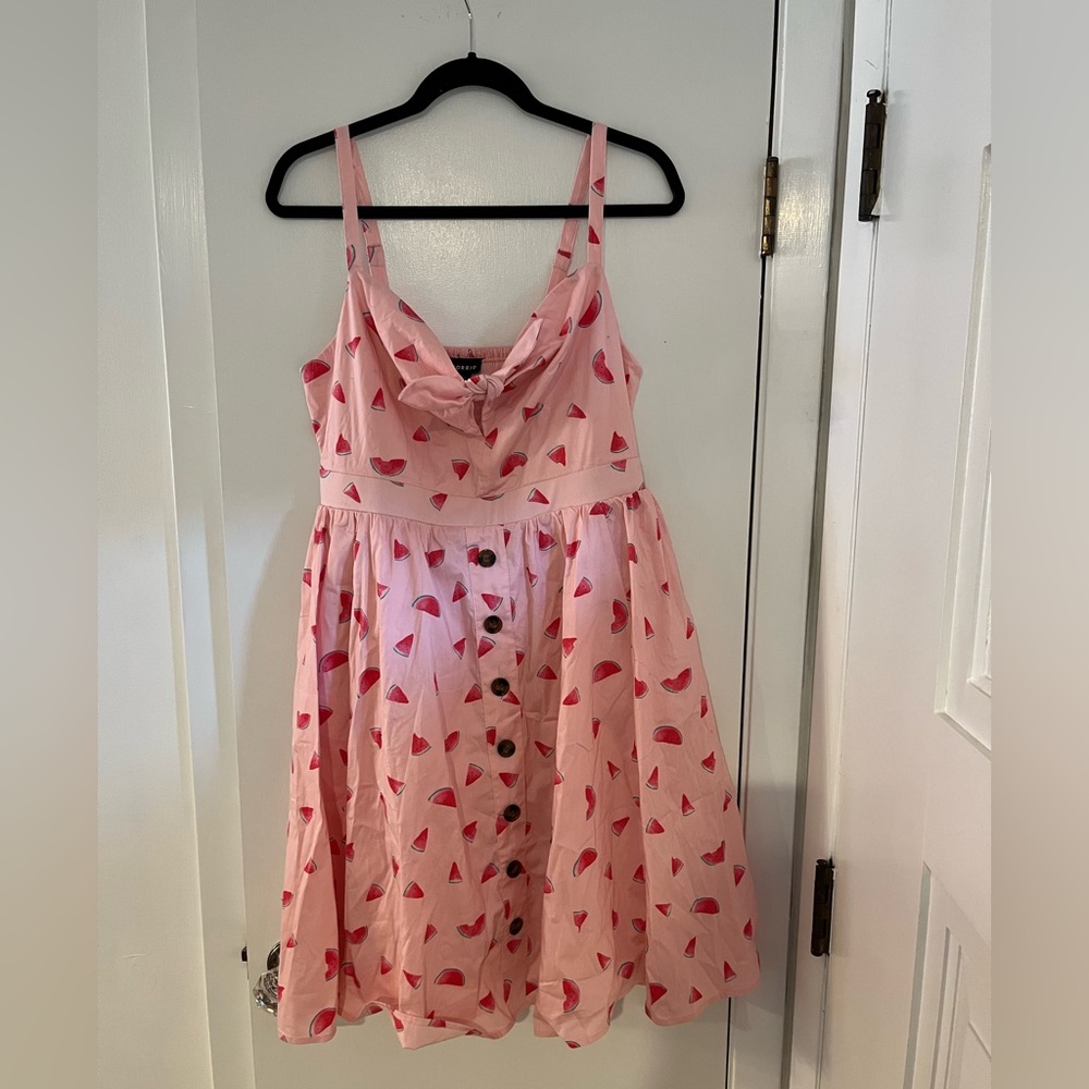 torrid Pink Watermelon-Print Button Front Sundress
